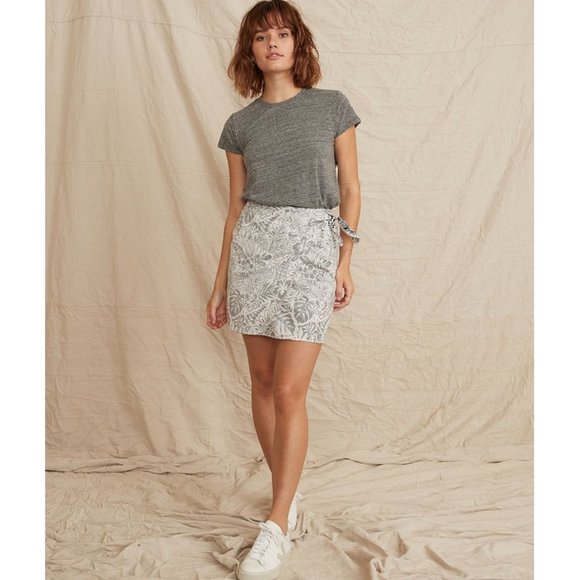 Marine Layer Monaco Wrap Skirt in Black and White Print Women's Size Large - Picture 1 of 5